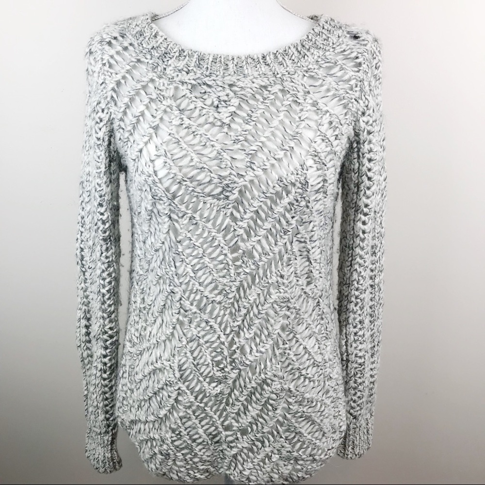 LOFT Grey Chunky Wool Sweater Size Small
